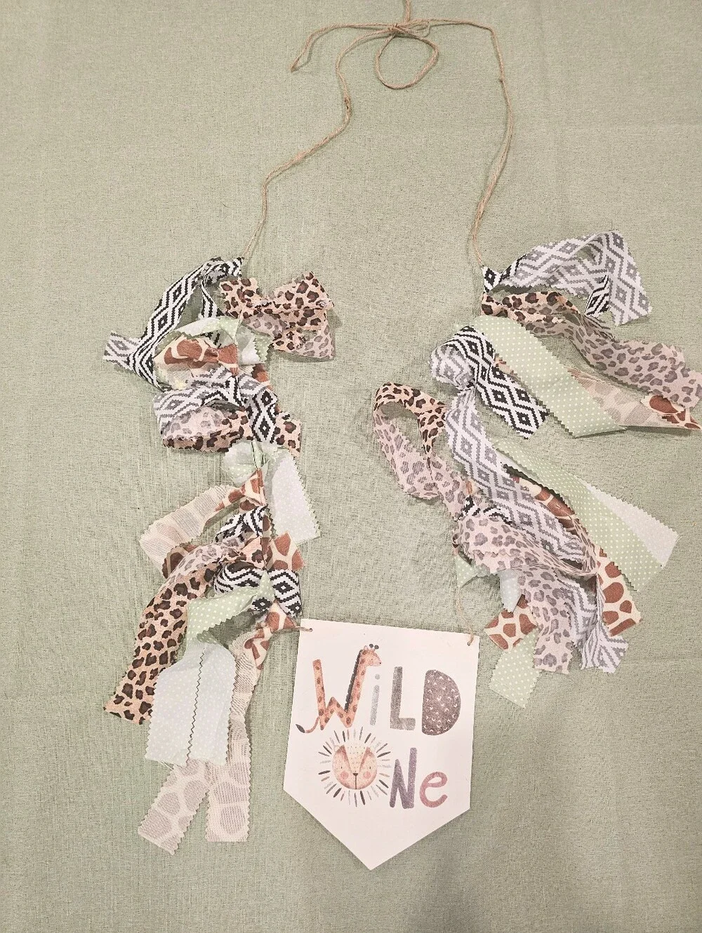 Wild One 1st Birthday High Chair Banner Safari Jungle Animal Decor